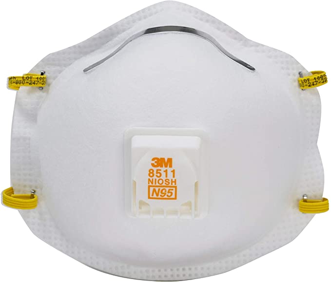 3M Pro Sanding and Fiberglass Vented Respirators, 8511, 5 Masks (N95)