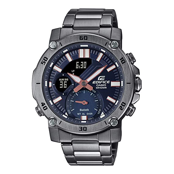 Casio Edifice Analog-Digital Black Dial Men's Watch-ECB-20DC-1ADF