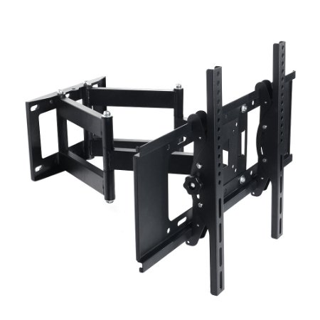 Lumsing Dual Arms Articulating Swivel Tilt Double-arm LED Tv Wall Mount 37 42 47 55 60 65 MAX VESA 600X400mm Black 22-65 Inches Tv Display