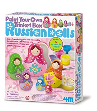 4M Paint Your Own Trinket Box Russian Doll Kit