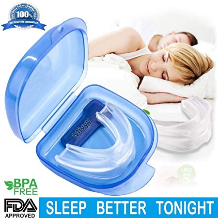 Anti Snore Devices, Mouth Guard for Grinding Teeth & Snoring, 2-in-1 Snore Stopper & Gum Shield, Retainer Case Included, Snoring Relief for Night