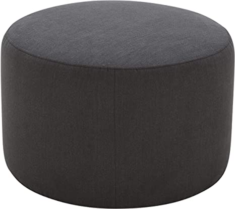 Amazon Brand – Rivet Tompkins Contemporary Foam-Padded Fabric Ottoman, 24"W, Pepper