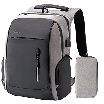 Laptop Backpack 17.3 Inch - Large Capacity Waterproof Anti Theft College School Backpack with USB Charging Port, Secret Lock Adapt to Travel, Business Backpack for Men Women Boys Girls (Grey)