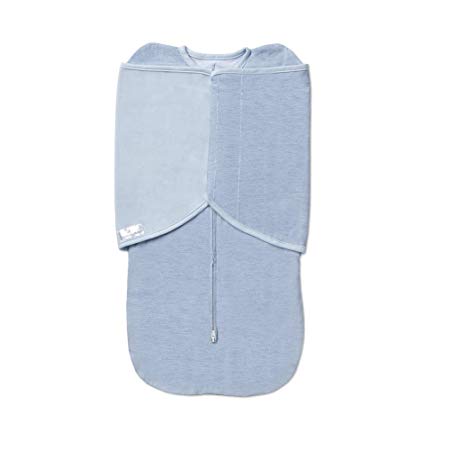 BreathableBaby Premium Cotton Swaddle Trio | 3 in 1 Swaddle | Fits at Every Stage of Swaddling | Arms up, Down and Out | 0-4 Months | Blue Heather