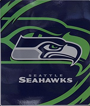 NFL Licensed Seattle Seahawks Royal Plush Raschel Queen Size Blanket