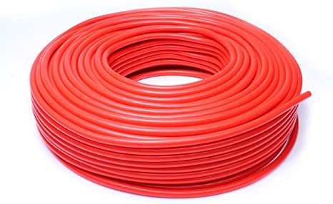 HPS HTSVH6-REDx5 Red 5' Length High Temperature Silicone Vacuum Tubing Hose (60 psi Maxium Pressure, 1/4" ID)