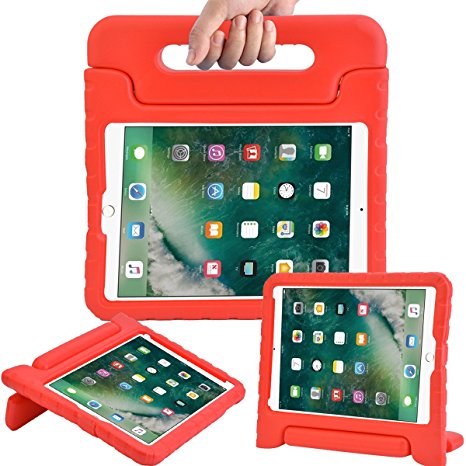 AVAWO New iPad 9.7 2017 Model Kids Case - Light Weight Shock Proof Convertible Handle Stand Friendly Kids Case for Apple iPad 9.7-inch 2017 Latest Gen / iPad Air / iPad Air 2 Tablet - Red