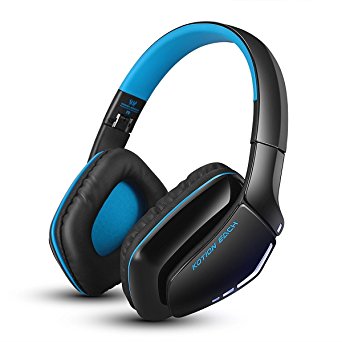 Bluetooth Gaming Headset, Kotion Each B3506 V4.1 Wireless Foldable Gaming Headphones with Microphone for PC Computer PS4 iPhone iPad (Black Blue)