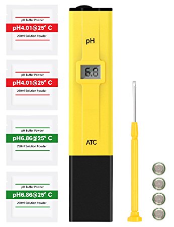 PH Meter, MrLi PH Tester Digital Water PH Tester Pocket Size with 0-14 PH Measurement Range for Household Drinking Water Hydroponic Aquarium Spa Pool Yellow