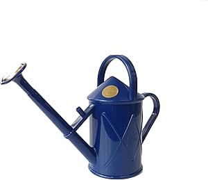 Indoor Plastic Watering Can | The HAWS The Bartley Burbler - Two Pint | Pot Waterer | Fine Spray Rose - Blue