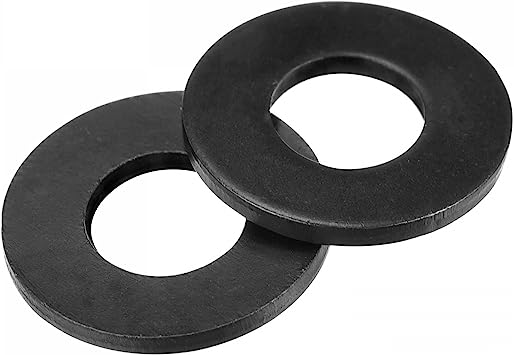 uxcell 1/4-Inch Flat Washer, Alloy Steel Black Oxide Finish Pack of 50