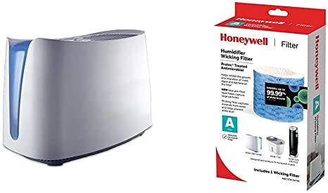 Honeywell HCM350W Germ Free Cool Mist Humidifier White & Replacement Wicking Filter A, 1 pack, White