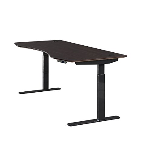 ApexDesk Elite Series 60" W Electric Height Adjustable Standing Desk (Memory Controller, 60" Top in Walnut, Black Frame)