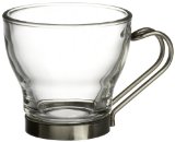 Bormioli Rocco Verdi  Espresso Cup With Stainless Steel Handle Set of 4 Gift Boxed
