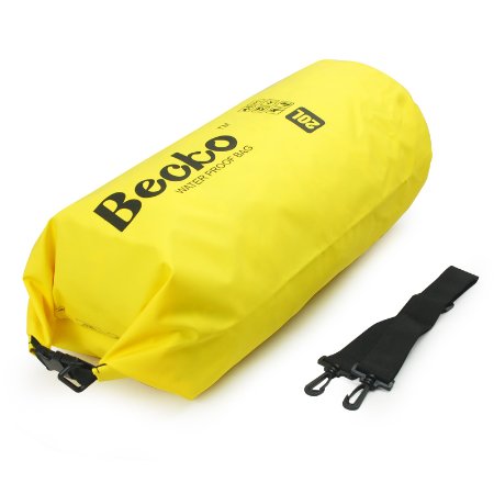 Becko 20L Yellow Dry Bag Waterproof Case Pouch Include Shoulder Strap for Swimming Surfing Fishing Boating Skiing Camping and Other Outdoor Sports Protest Your Personal Item Against Water Rain Snow and Sweat Yellow 20L