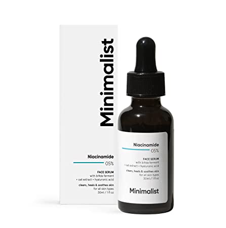 Minimalist 5% Niacinamide Face Serum for Clear Glowing Skin | For Women & Men, 30 ml | Hydrates & Repairs Skin with Vit B3 & Hyaluronic Acid | Day & Night Serum for Dry & Sensitive Skin