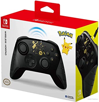 Hori Nintendo Switch Wireless HORIPAD (Pokemon: Black & Gold Pikachu) By - Officially Licensed By Nintendo and the Pokemon Company International - Nintendo Switch