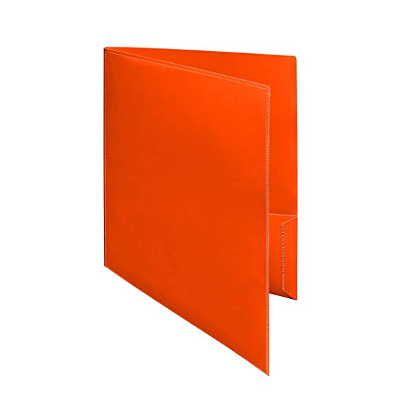 Ultra Pro - 2-Pocket Folders with Clear Outside Pockets (Orange, 10-Pack)