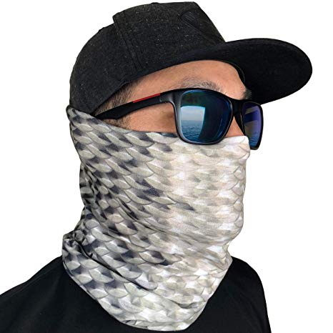 Fishing Mask Camo Headwear - Works as Fishing Sun Mask, Face Shield, Neck Gaiter, Headband, Bandana, Balaclava - Multifunctional Breathable Seamless Microfiber
