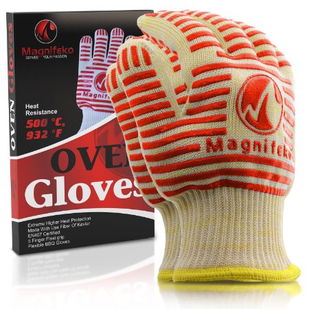 Magnifeko Pair Ove Bbq Glove Oven Grilling Gloves Pot Holders