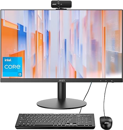 MSI All-in-One Computer Desktop, 23.8" FHD IPS Display, 16GB Memory, 1TB SSD, Intel Core Processor Quad-Core Up to 4.40 GHz, WiFi 6, Bluetooth, HDMI, 6 USB Ports, Windows 11, Black