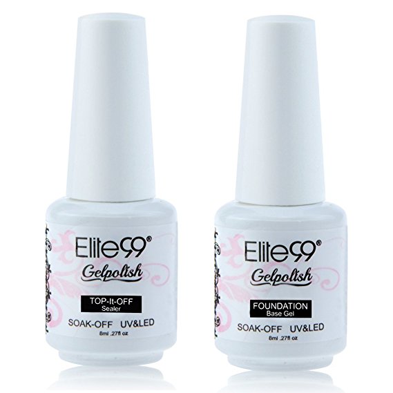 Elite99 Gelpolish Soak Off UV LED Gel Nail Polish Lacquer 8ml Clear (Top Base Coat)