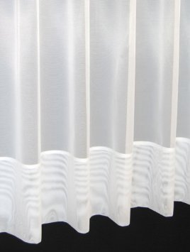 Jayne. Plain envelope hemmed voile net curtain. 42 inch drop. Finished in White. Sold by the Metre