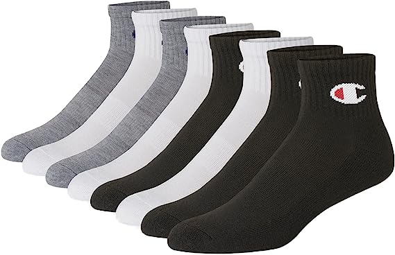 Champion Men's Double Dry Moisture Wicking Ankle Socks; 6, 8, 12 Packs Available