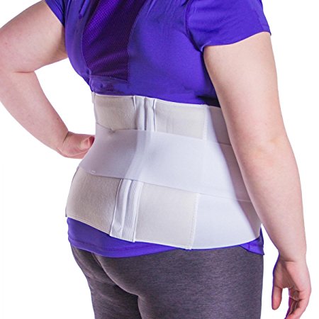 BraceAbility Plus Size 2XL Bariatric Back Brace | XXL Big & Tall Lumbar Support for Larger or Overweight People with Back Pain (Fits 48"-52" Hips)