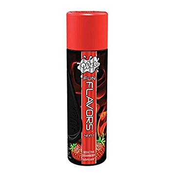 Wet Fun Flavors 4 in 1 Warming Water Based Flavored Lubricant, Seductive Strawberry, 4.1 Ounce