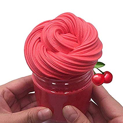 Dorothyworld 2018 Newest Red Cherry Fluffy Slime,Super Soft and Non-Sticky(4OZ)