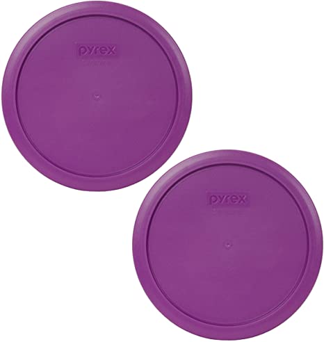 Pyrex 7402-PC Thistle Purple Round Plastic Food Storage Lids - 2 Pack