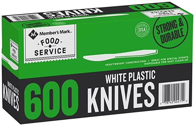 Product of Member's Mark Plastic Knives, Heavyweight, White (600 ct.) - [Bulk Savings]