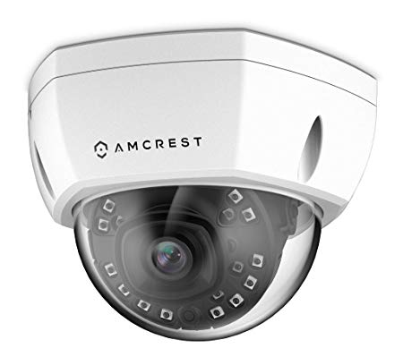 Amcrest UltraHD 4K (8MP) Outdoor Security POE IP Camera, 98ft NightVision, 2.8mm Lens, IP67 Weatherproof, IK10 Vandal Resistant Dome, MicroSD Recording, White (REP-IP8M-2493EW) (Renewed)