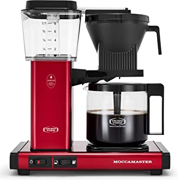 Technivorm Moccamaster 53944 KBGV Select 10-Cup Coffee Maker, Candy Apple Red, 40 ounce, 1.25l