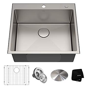 Kraus KHT301-25 Standart PRO Kitchen Stainless Steel Sink, 25 Inch, Single Bowl