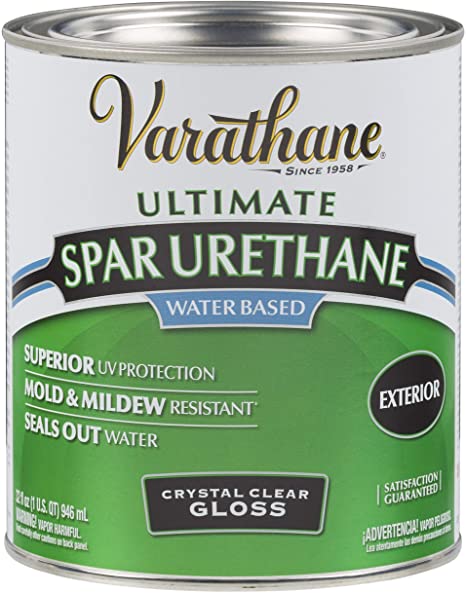 Rust-Oleum 250041H Ultimate Spar Urethane Water Based, Quart, Gloss Finish