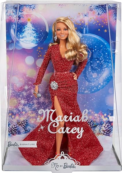 Barbie ​Mariah Carey Doll, Holiday Celebration Collectible, Glittery Red Gown with Silver Accessories