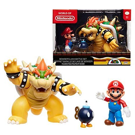 World of Nintendo New 2018 Mario Vs. Bowser Diorama Gift Set - 3 Figure Pack Action Figure Pack