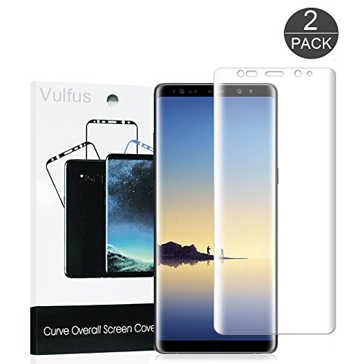 Vulfus [2-PACK] Galaxy Note 8 Full Coverage Screen Protector, High Definition PET Screen Protector [Anti-Bubble] [Anti-Scratch] for Samsung Galaxy Note 8 - [Not Glass]