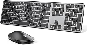 Bluetooth Keyboard and Mouse for Mac, OMOTON Wireless Multi-Device Keyboard with Numeric Keypad, Keyboard and Mouse Combo, for MacBook Pro/Air, iMac, iMac Pro, Mac Mini, Mac Pro