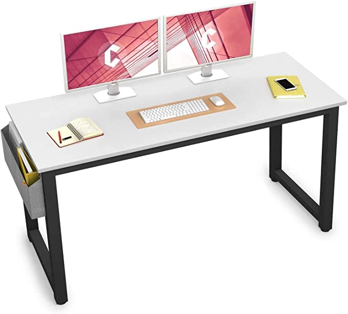 Cubiker Computer Desk 63" Modern Sturdy Office Desk Large Writing Study Table for Home Office with Extra Strong Legs, White