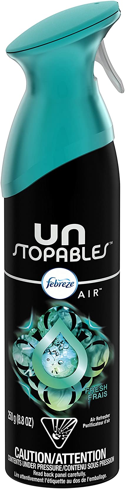 Febreze Unstopables Fresh Air Freshener Spray, Odor Eliminator (1 Count, 250 g)