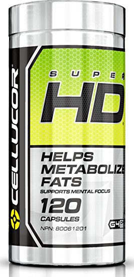 Cellucor Super HD Thermogenic Fat Burner Supplement for Weight Loss, 120 Capsules