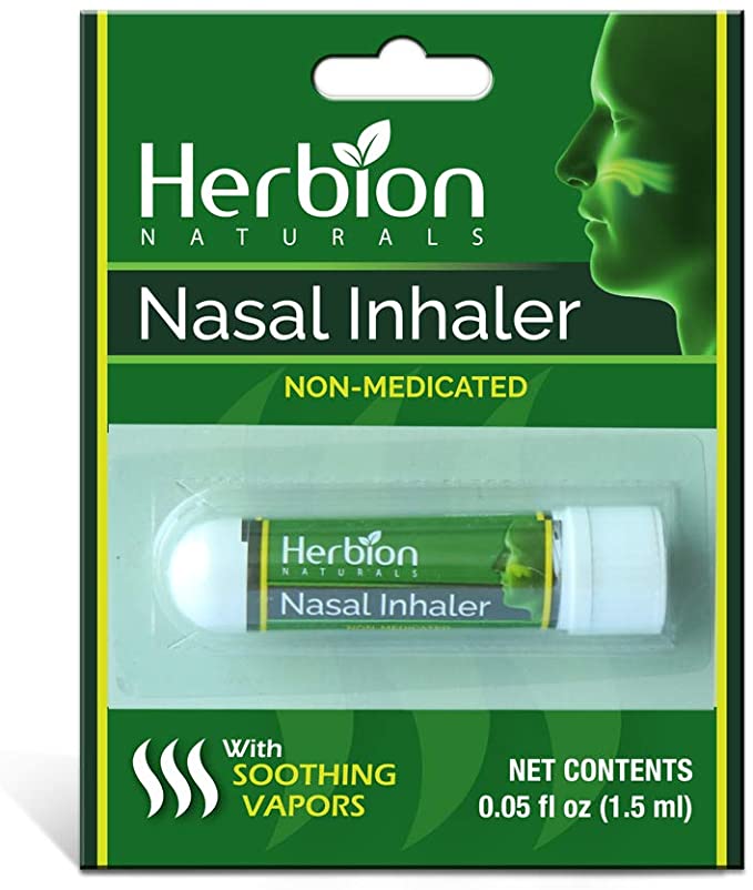 Herbion Naturals Nasal Inhaler Non-Medicated, 0.05 Fl Oz (1.5ml) with Menthol, Clove Oil, Eucalyptus Oil & Camphor – Clears Nasal Congestion & Blockage, Sinusitis & Allergic Conditions