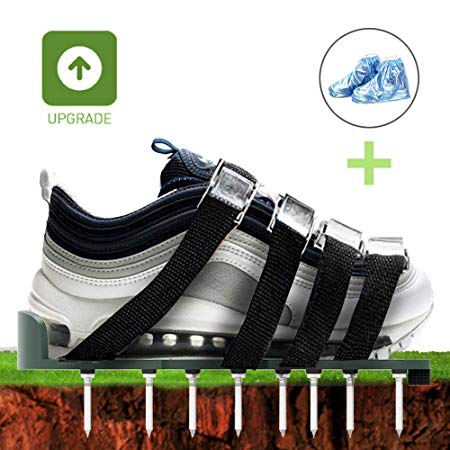 SmartUlife Lawn Aerator Shoes, 4 Adjustable Heavy Duty Lawn Aerator Shoes with Rain Boots for Aerating Lawn