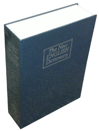 BlueDot Trading Dictionary Secret Book Hidden Safe with Key Lock, Large, Blue