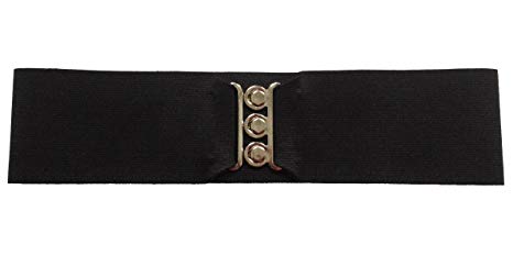 Silver Clasp 50s Style Cinch 3” Wide Elastic Belt for Women Junior and Plus Sizes