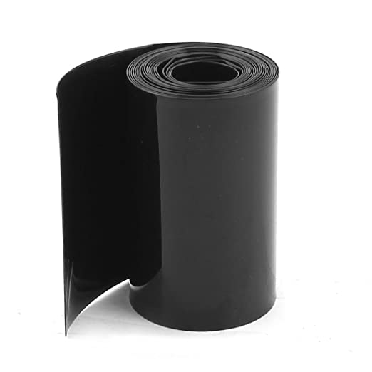 uxcell 70mm/44mm PVC Heat Shrink Tubing Wrap Black 2m 6.5ft for 18650 Batteries