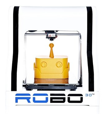 ROBO 3D R1 Plus Fully Assembled 3D Printer 8 x 9 x 10 Maximum Build Dimensions 100 Micron Maximum Resolution 175-mm ABS PLA T-Glase Laywood HIPS and Flexible Filament